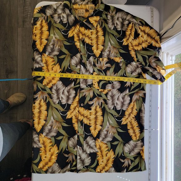 Jos A Bank 100% Silk Hawaiian Shirt XL Floral Tropical Short Sleeve Casual Vacy - Picture 11 of 11